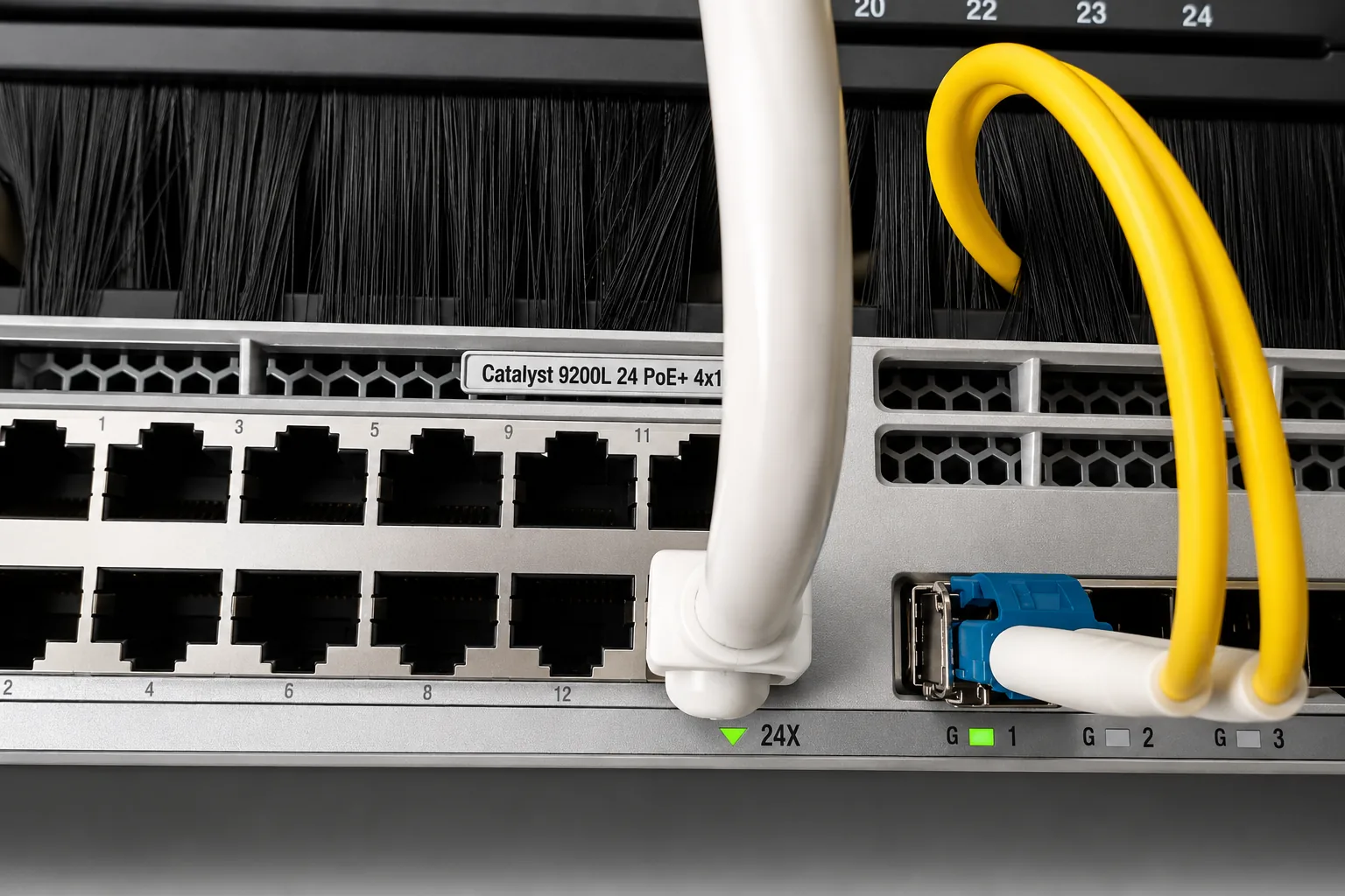 Cisco enterprise switching and fibre patching installed by Artem Solutions.